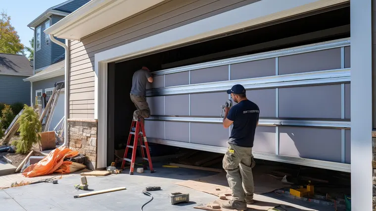 Fast garage door repair technician on a same-day service call in San Diego